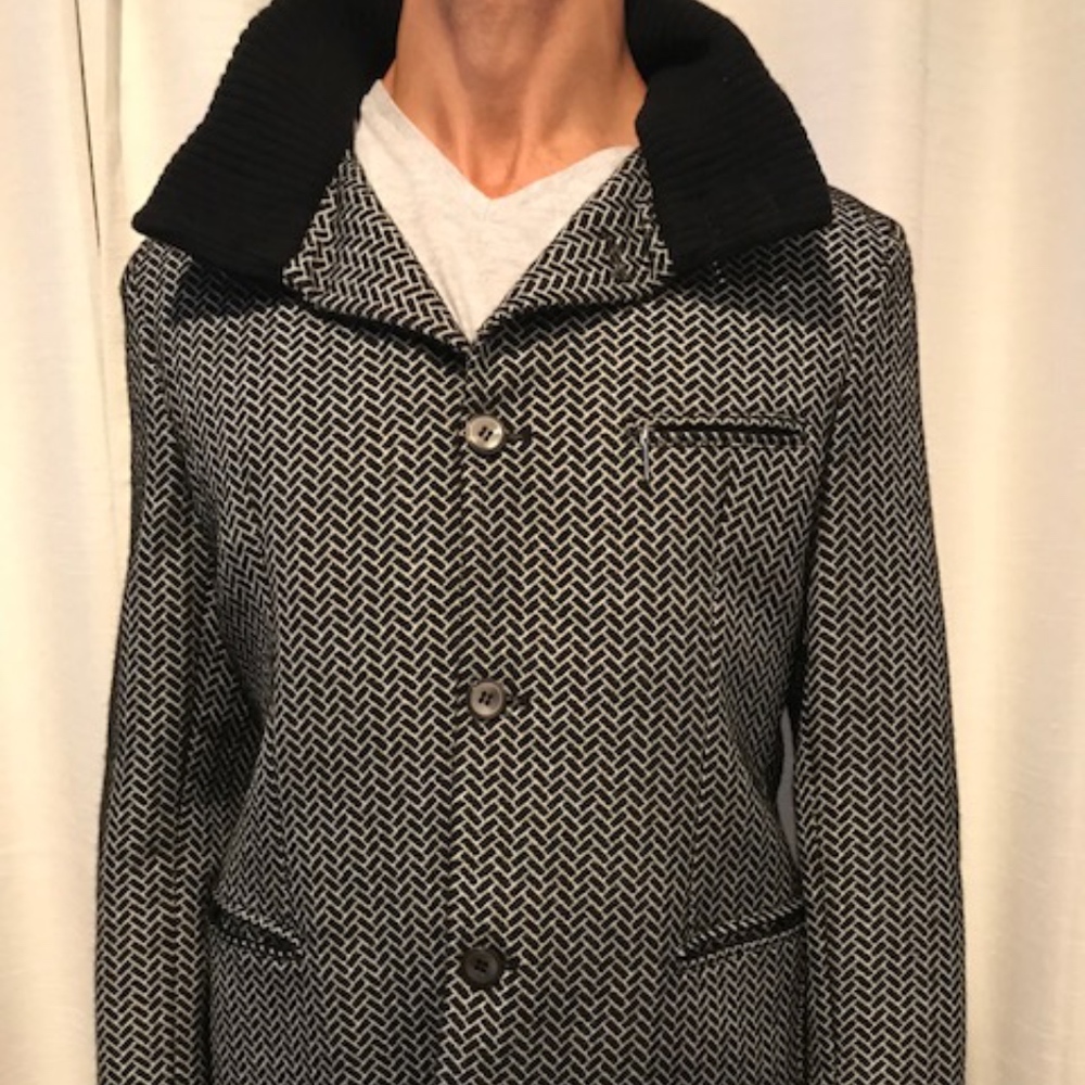 EMPORIO ARMANI MR A LINE WOOL MENS HOODED JACKET.
